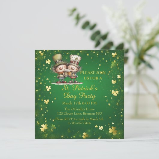 Cheerful St. Patrick’s Day Party Invitation  招待状 (スタンド正面)