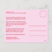 Cheerful Stars Pink Red Christmas Custom Business シーズンポストカード (裏面)