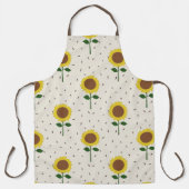 Cheerful Sunflower Pattern Apron | Original Hand-D エプロン (正面)