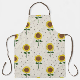 Cheerful Sunflower Pattern Apron | Original Hand-D エプロン