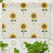 Cheerful Sunflower Pattern Dishtowel キッチンタオル (折り畳み)