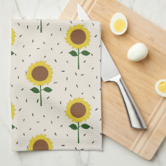 Cheerful Sunflower Pattern Dishtowel キッチンタオル