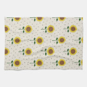 Cheerful Sunflower Pattern Dishtowel キッチンタオル (横)