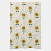 Cheerful Sunflower Pattern Dishtowel キッチンタオル (縦)