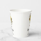 Cheerful Sunflower Rustic Boho Dark Wooden Cross 紙コップ (右)