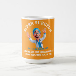 Cheerful Surgeon Cartoon Art for Medical Heroes コーヒーマグカップ