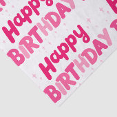 Cheerful Sweet Pink 'Happy Birthday' Typography  薄葉紙 (詳細)
