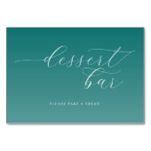 Cheerful Teal Gradient Dessert Bar Sign テーブルナンバー (裏面)