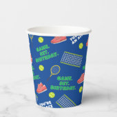 Cheerful Tennis Birthday Game Set For Kids 紙コップ (裏面)