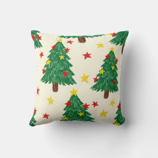 Cheerful Textured Christmas Star Repeating Design クッション (裏面)