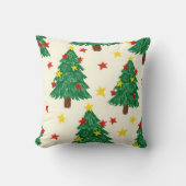 Cheerful Textured Christmas Star Repeating Design クッション (正面)