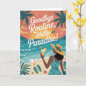 Cheerful Tropical Retirement Card for Woman カード (黄色い花)