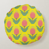 Cheerful Tulips Round Pillow ラウンドクッション (裏面)