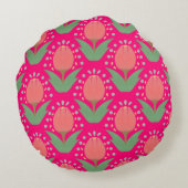 Cheerful Tulips Round Pillow ラウンドクッション (裏面)