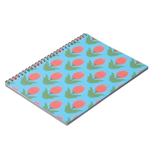 Cheerful Tulips Spiral Photo Notebook ノートブック (左側)