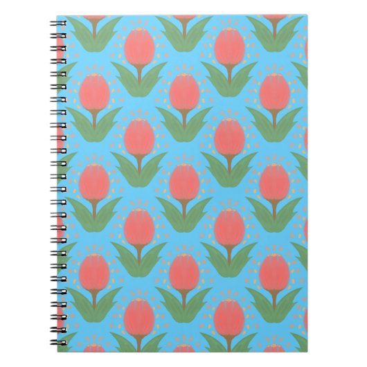 Cheerful Tulips Spiral Photo Notebook ノートブック (正面)