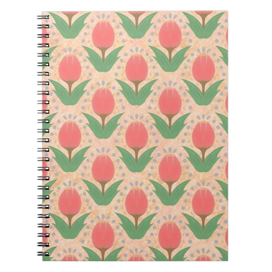 Cheerful Tulips Spiral Photo Notebook ノートブック (正面)
