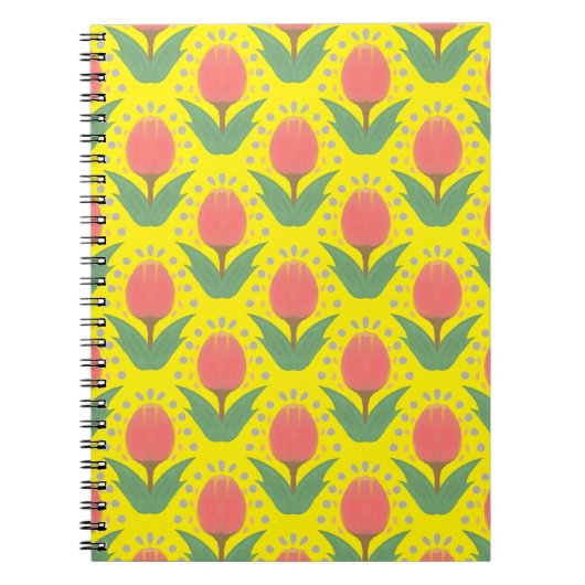 Cheerful Tulips Spiral Photo Notebook ノートブック (正面)