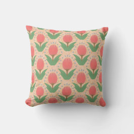 Cheerful Tulips Throw Pillow クッション