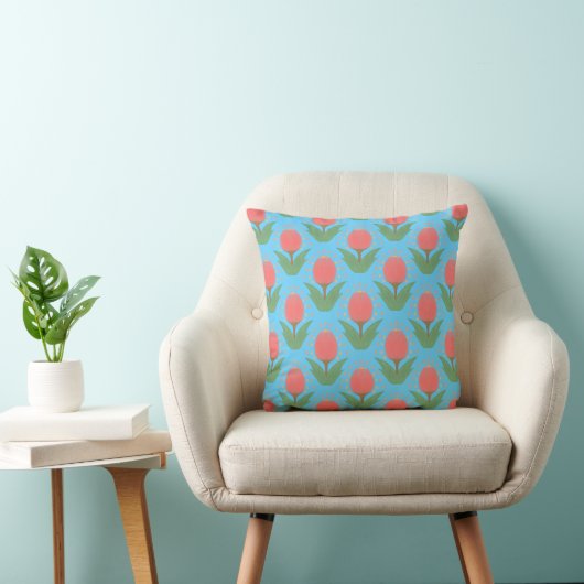 Cheerful Tulips Throw Pillow クッション (椅子)