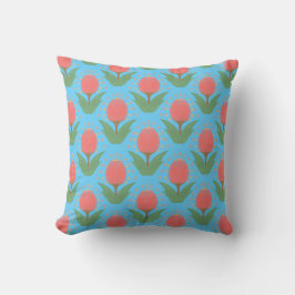 Cheerful Tulips Throw Pillow クッション
