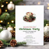 Cheerful Victorian Christmas cocoa party invite 招待状