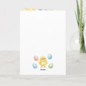 Cheerful Watercolor Chick & Egg Easter Card シーズンカード (裏面)
