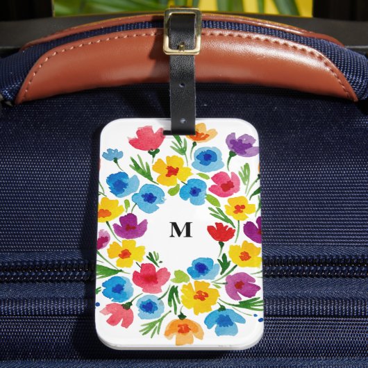 Cheerful Watercolor Florals ラゲッジタグ (正面インサイチュ2)