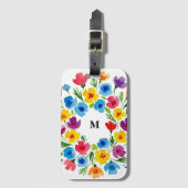 Cheerful Watercolor Florals ラゲッジタグ (正面縦)