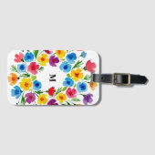 Cheerful Watercolor Florals ラゲッジタグ (正面横)