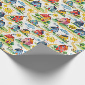 Cheerful Watercolor Realtor Houses Wrapping Paper ラッピングペーパー (角)