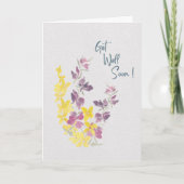 Cheerful Wildflower Get Well Soon Watercolor  カード (正面)