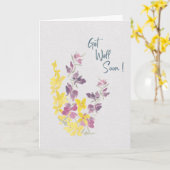 Cheerful Wildflower Get Well Soon Watercolor  カード (黄色い花)
