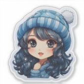 Cheerful Winter Blue Sticker シール (正面)