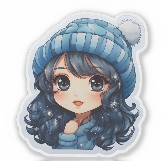 Cheerful Winter Blue Sticker シール (正面)