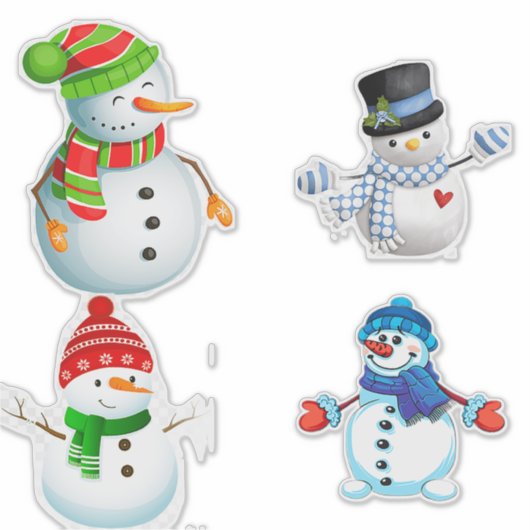 Cheerful Winter Snowmen Collection シール (正面)