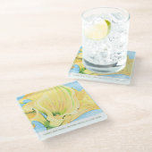 Cheerful Yellow Calla Lily Vacation Home ガラスコースター (アングル)