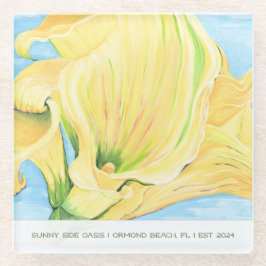 Cheerful Yellow Calla Lily Vacation Home ガラスコースター