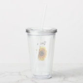 Cheerful Yellow Sunflower with Bee Personalized アクリルタンブラー (裏面)