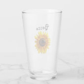 Cheerful Yellow Sunflower with Bee Personalized タンブラーグラス (裏面)