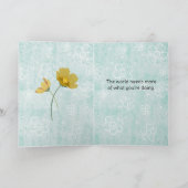 Cheering You On Blue Floral Garden Encouragement カード (内部)