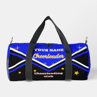 cheerleader bag, personalize blue, white & black ダッフルバッグ