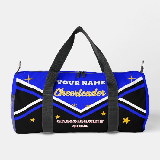 cheerleader bag, personalize blue, white & black  ダッフルバッグ (裏面)