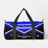 cheerleader bag, personalize blue, white & black  ダッフルバッグ (正面)