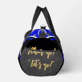 cheerleader bag, personalize blue, white & black  ダッフルバッグ (右)