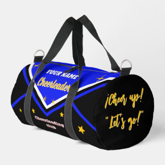 cheerleader bag, personalize blue, white & black ダッフルバッグ