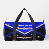 cheerleader bag, personalize blue, white & black  ダッフルバッグ (裏面)