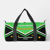 cheerleader bag, personalize green, white & black  ダッフルバッグ (正面)
