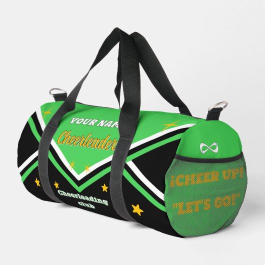 cheerleader bag, personalize green, white & black  ダッフルバッグ (右コーナー)