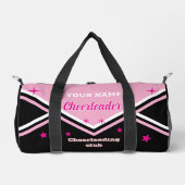cheerleader bag, personalize pink, white & black  ダッフルバッグ (正面)